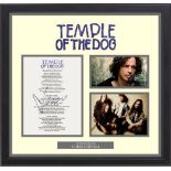 Temple Of The Dog signed "Say Hello To Heaven" Lyric Collage