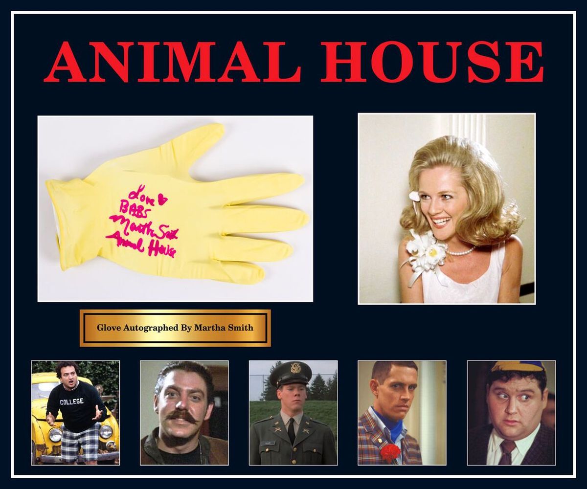 Animal House Framed Signed Glove Collage