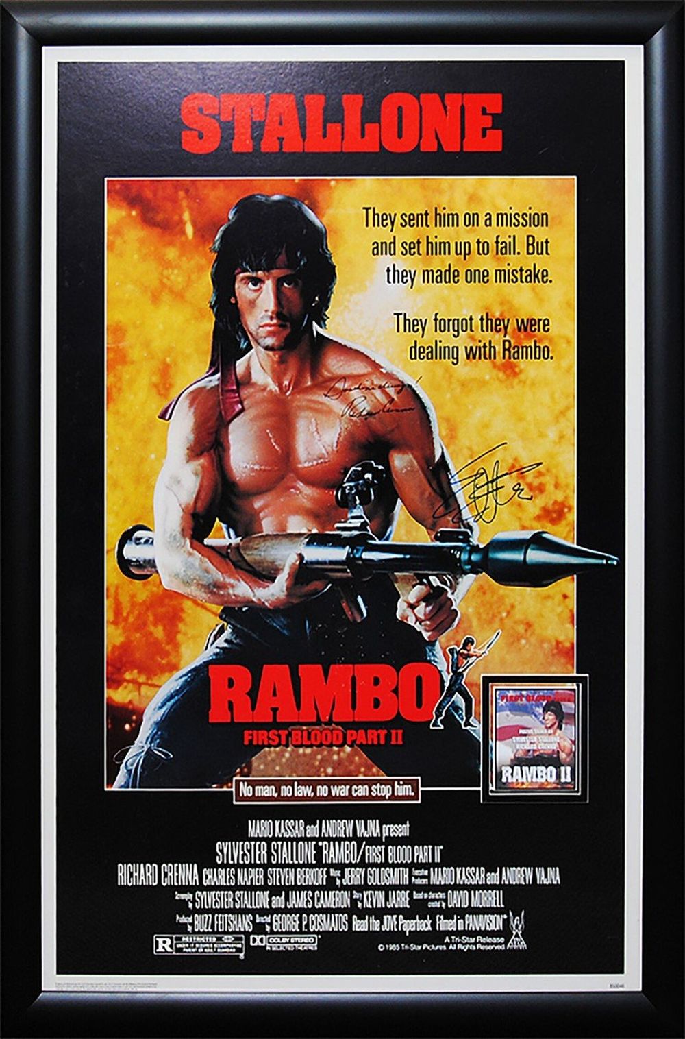 Rambo First Blood Part II - Signed Movie Poster