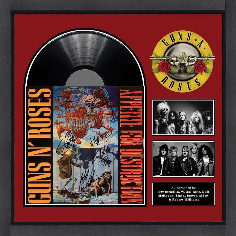 Guns n Roses Appetite for Destruction Banned Cover Art Signed by Band and Artist