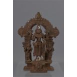 AN INDIAN CAST IRON GODDESS