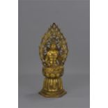 A JAPANESE GILDED BRONZE BUDDHA