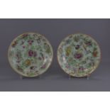 TWO CHINESE FAMILLE ROSE PORCELAIN PLATES