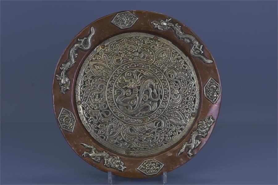 A TIBETAN COPPER PLAQUE - Image 2 of 10