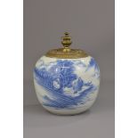 A JAPANESE PORCELAIN JAR AND COVER