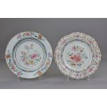 TWO CHINESE FAMILLE ROSE PORCLAIN PLATES