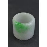 A Chinese jadeite archers ring. 3cm x 3.2cm