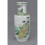 A Chinese 19th century famille verte porcelain vase. 25cm (H)