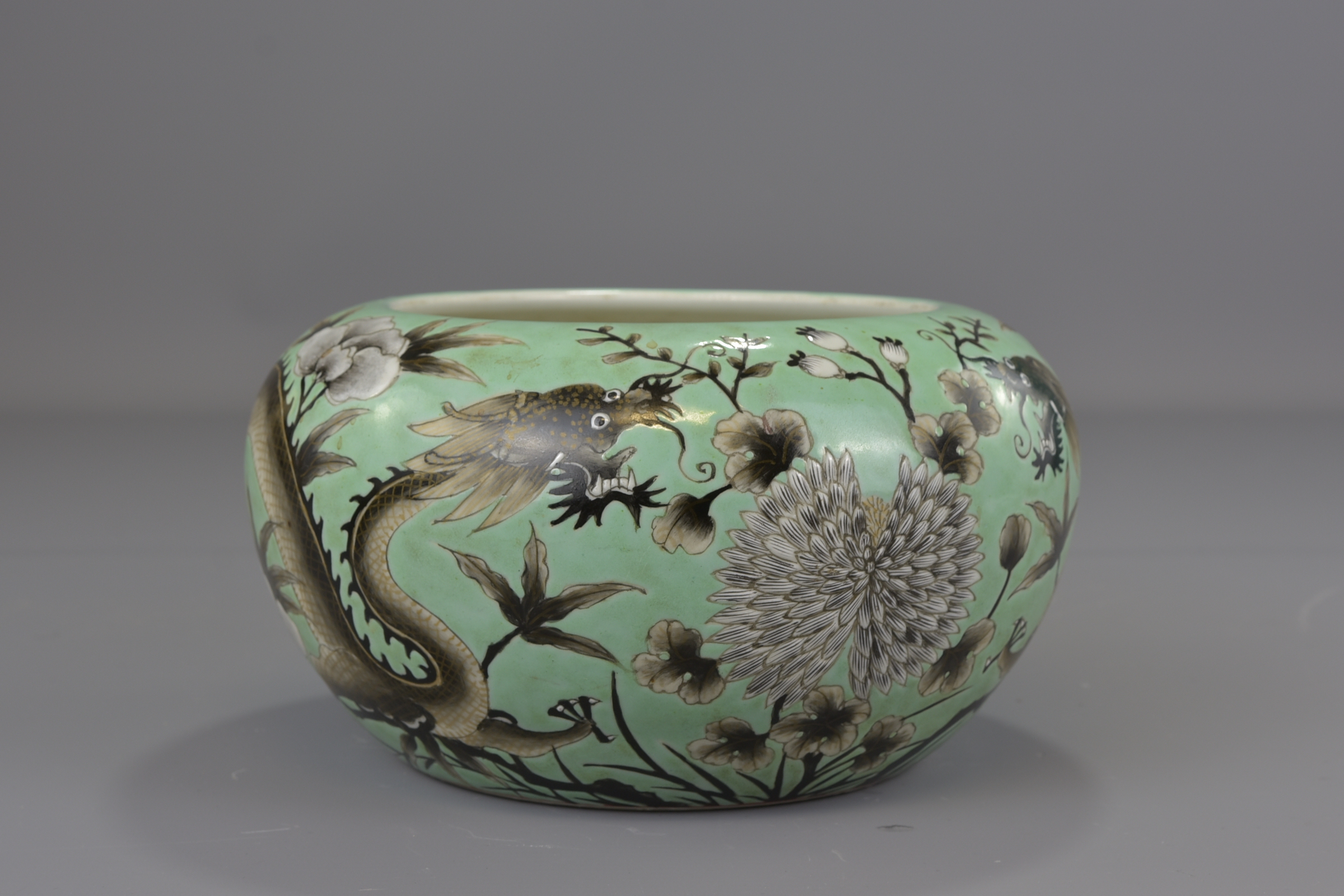 A Chinese 19th century turquoise green glazed porcelain brush washer with six character mark GuangXu - Image 2 of 10