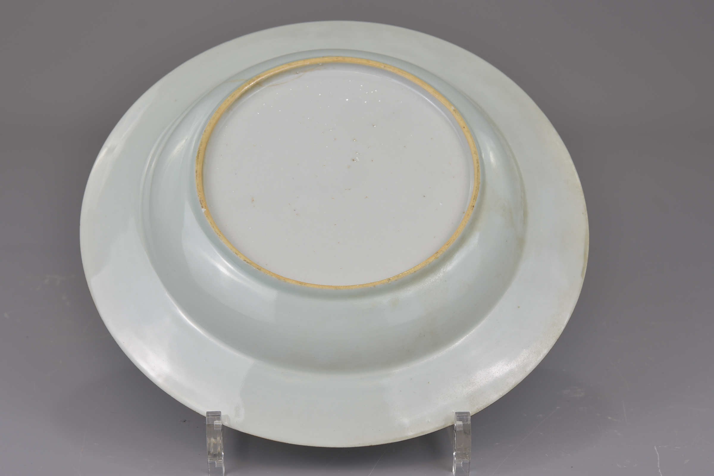 Two 18/19th century Chinese blue and white porcelain dishes together with a soapstone brush washer. - Image 5 of 7