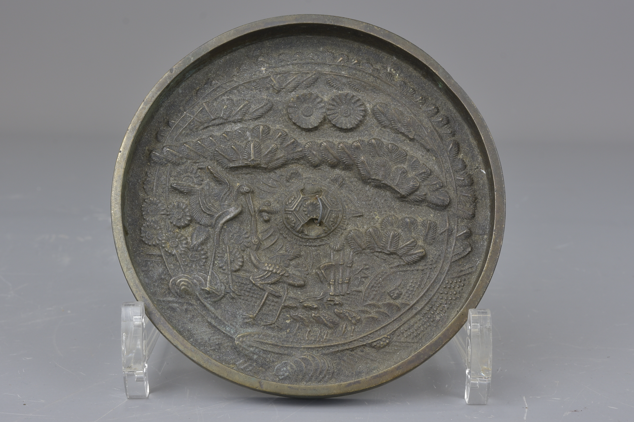 Three Japanese 18th century or earlier bronze mirrors. 10cm, 11cm and 12cm (3) Provenance: Held in p - Image 2 of 8
