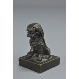 A Chinese 19/20th century bronze lion seal. 3cm x 3cm