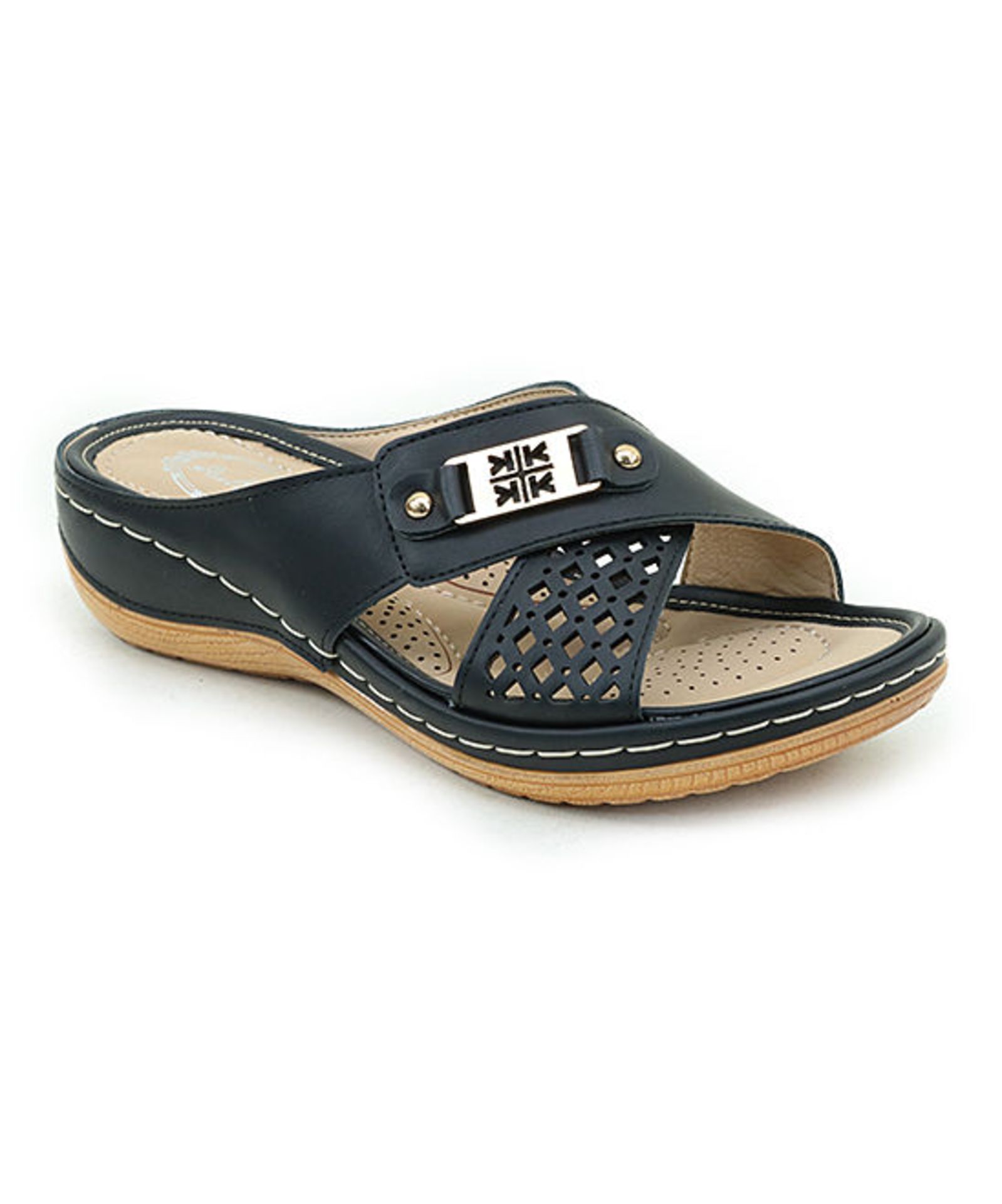 Black Embellished Crisscross Sandal (Uk Size 8:Us Size 10) (New with box) [Ref: 45159993-I-001]