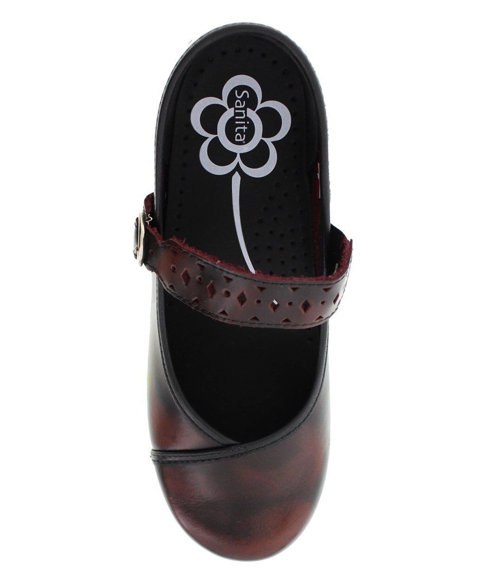 Sanita Bordeaux Alyssa Leather Clog (Uk Size 8:Us Size 10) (New with box) [Ref: 49878628-J-001] - Image 3 of 5