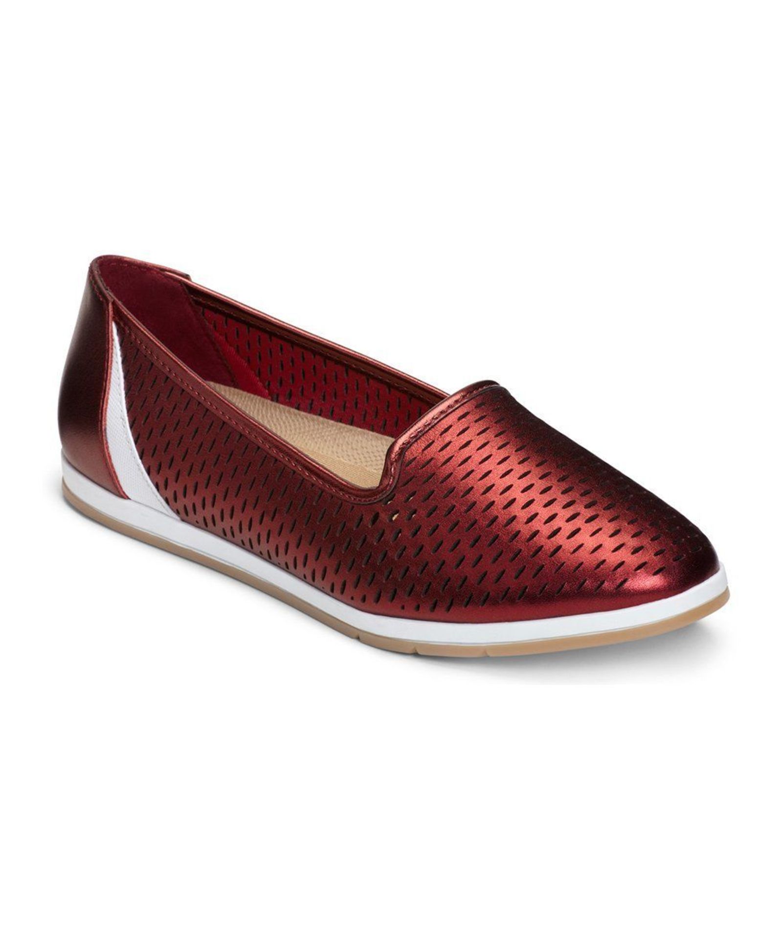 Aerosoles Dark Red Metallic Smart Move Loafers (UK Size: 8/US Size: 10W) (New with box) [Ref: