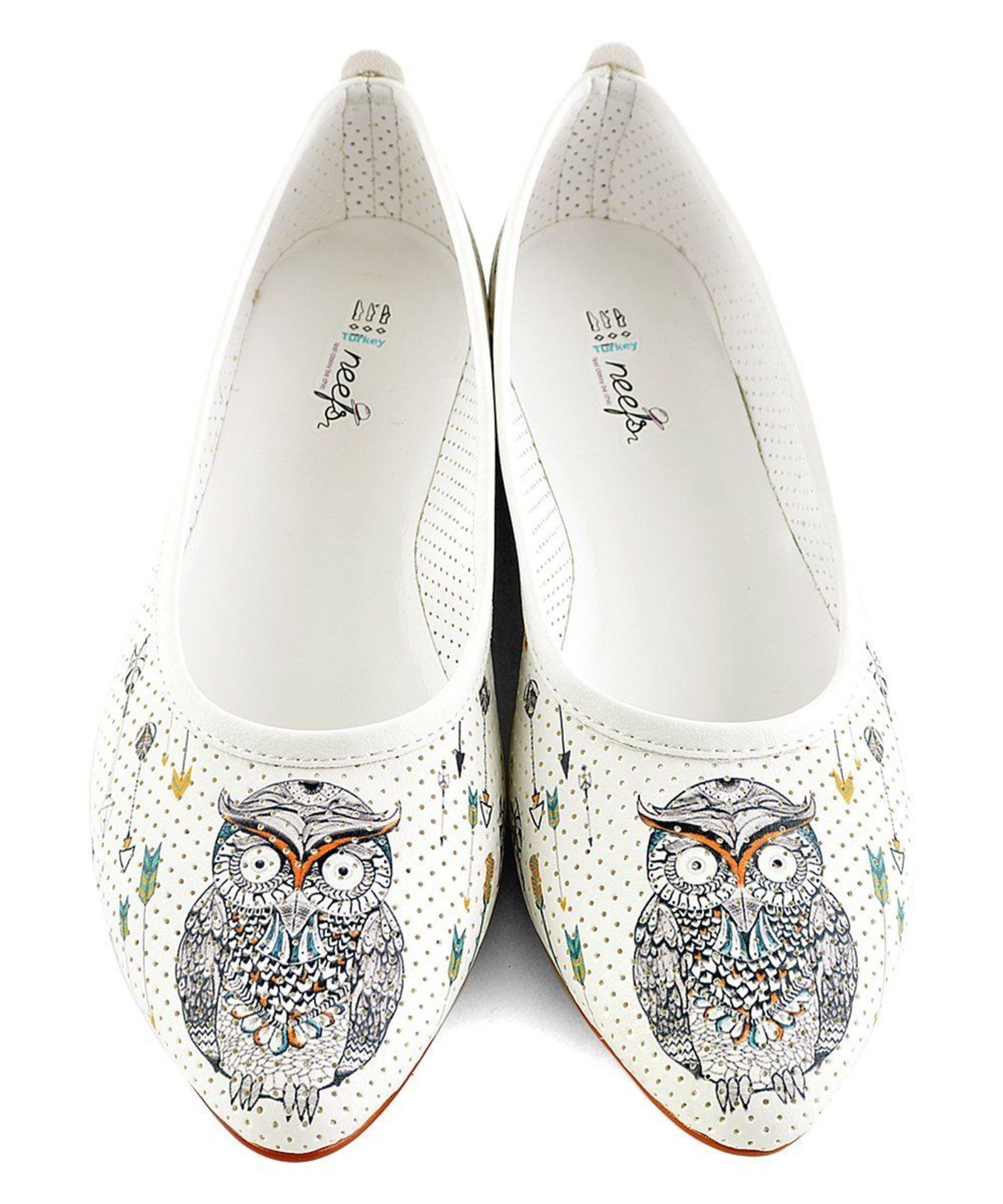 Neefs White & Black Owl Ballet Flat (Uk Size 7:Us Size 9) (New with box) [Ref: 48186820-H-001] - Image 2 of 5