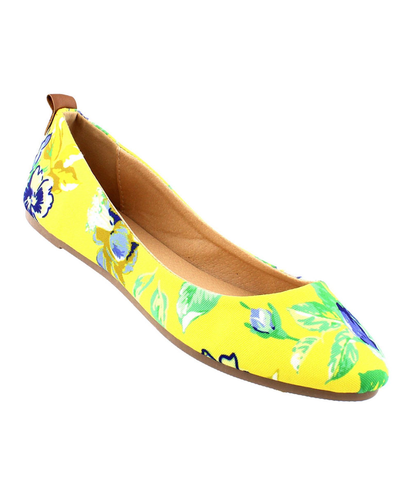 Liliana Footwear Yellow Floral Pandora Flat (Uk Size 9:Us Size 11) (New with box) [Ref: 35124538-J-