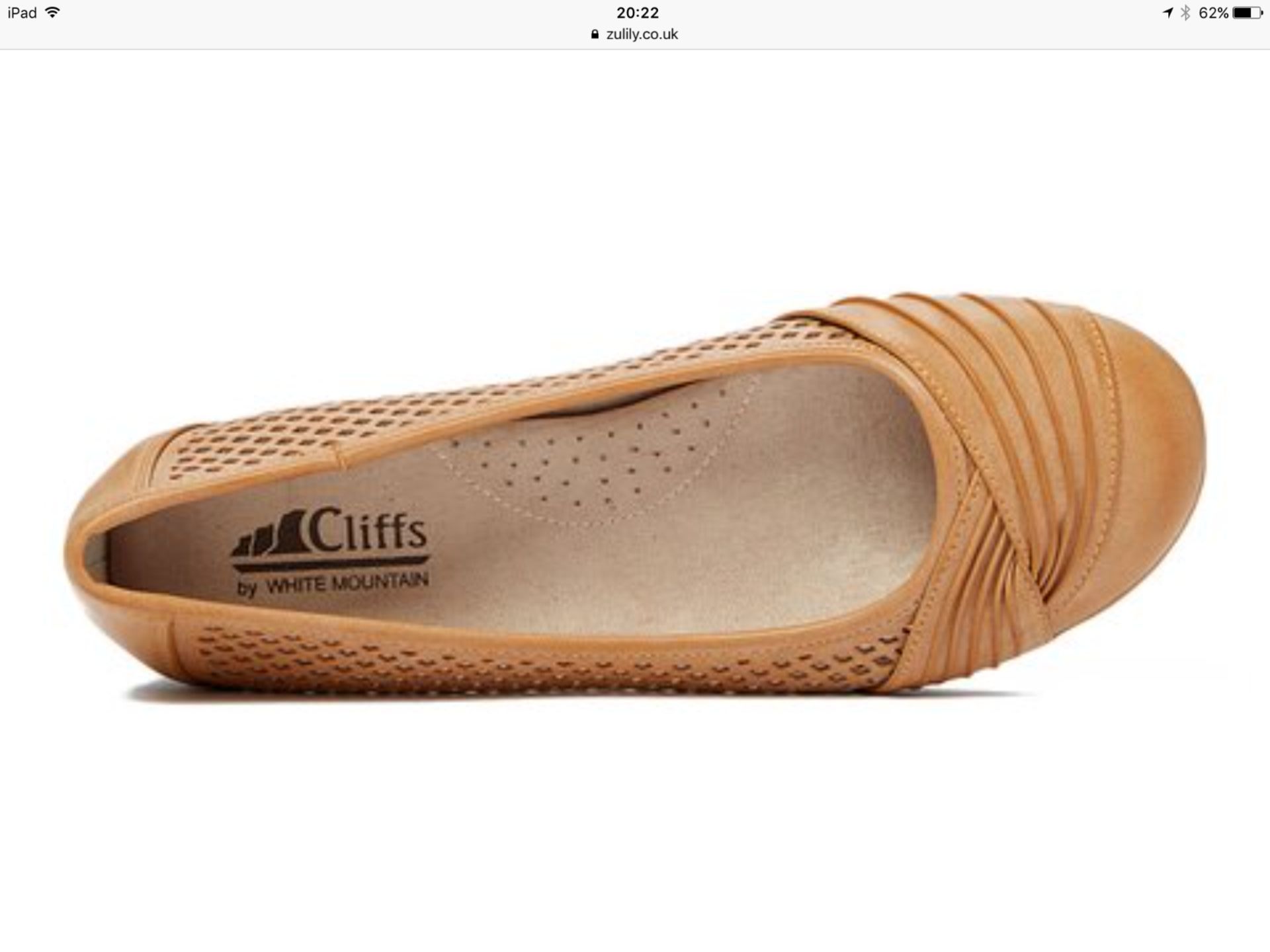 Cliffs by White Mountain Tan Burnished Harlyn Flat, Size US 7 UK 5 (New with box) [Ref: 46173220- - Image 5 of 7