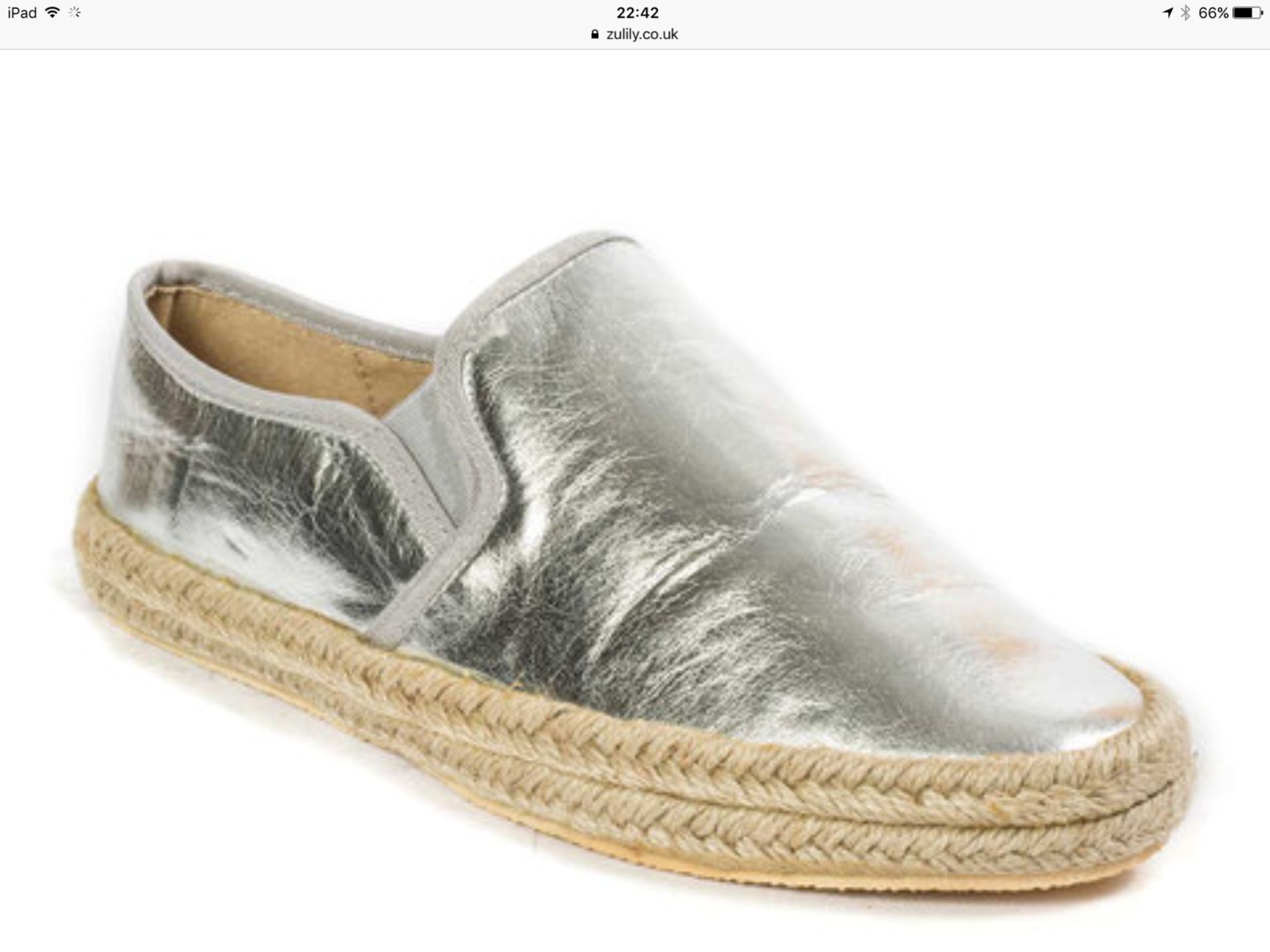 Pierre Dumas Silver Base Espadrille, Size UK 5/Eur 37-38, RRP £33.99 (New with box) [Ref: