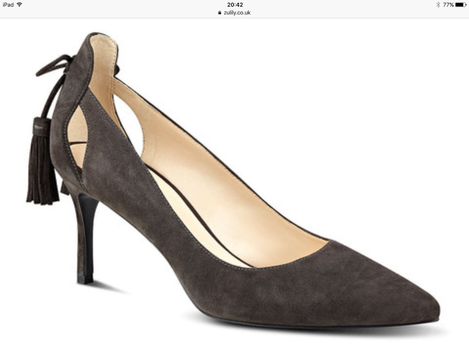 Nine West Dark Grey Modesty Suede Shoe, Size Eur 38 (New with box) [Ref: D-003]