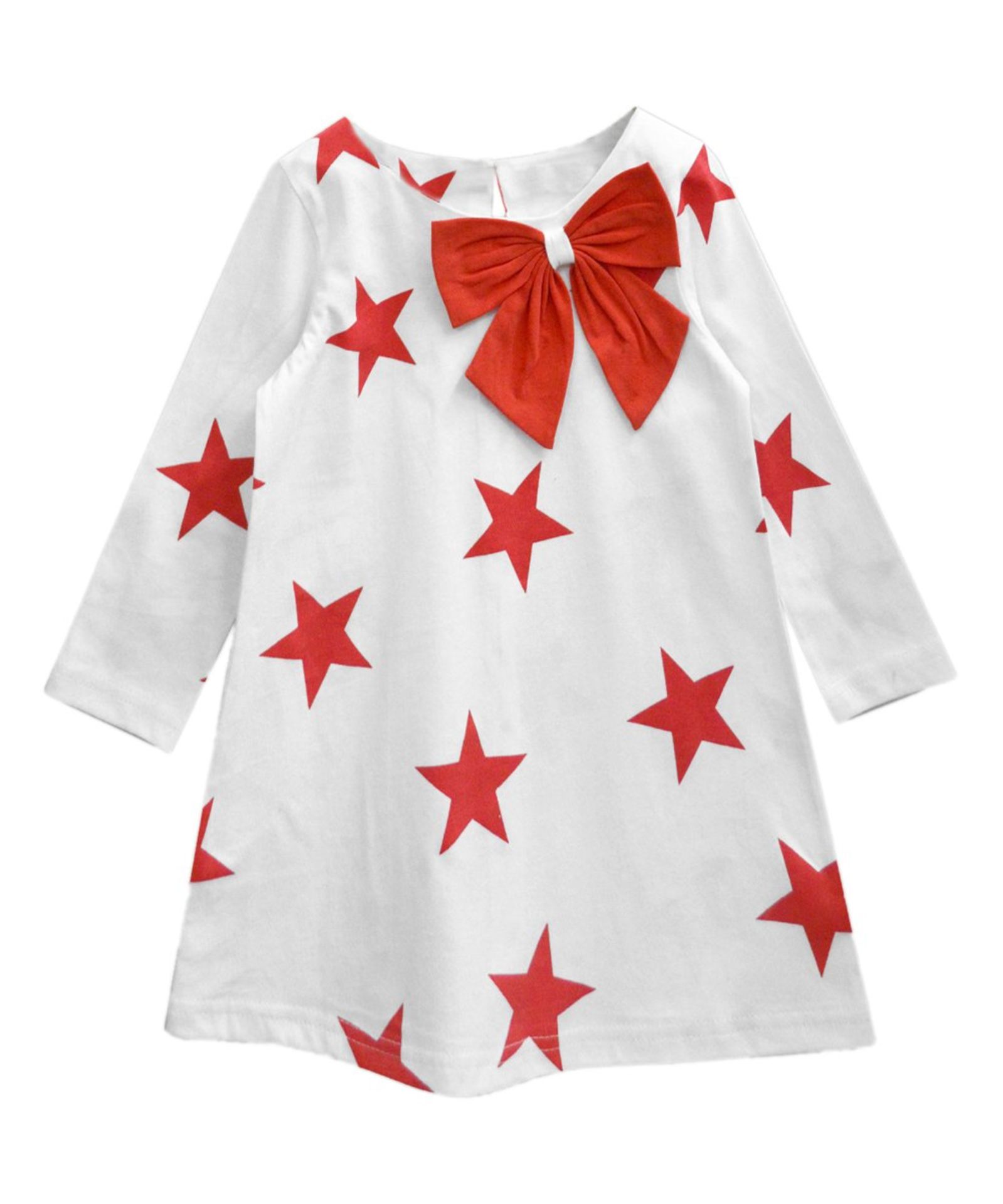 White & Red Star Aurora Dress - Infant, Toddler & Girls