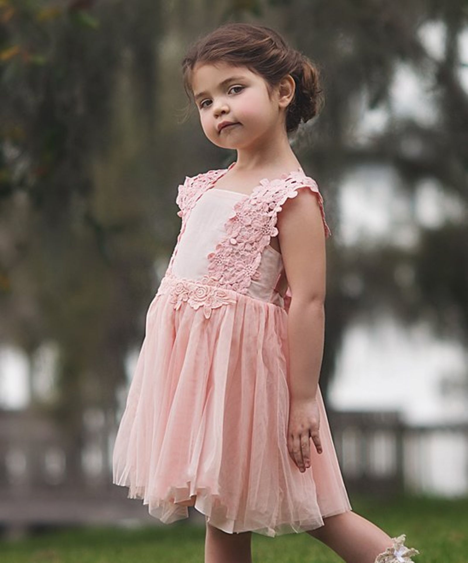 Blush Lace Accent A-Line Dress - Infant, Toddler & Girls - Image 2 of 3