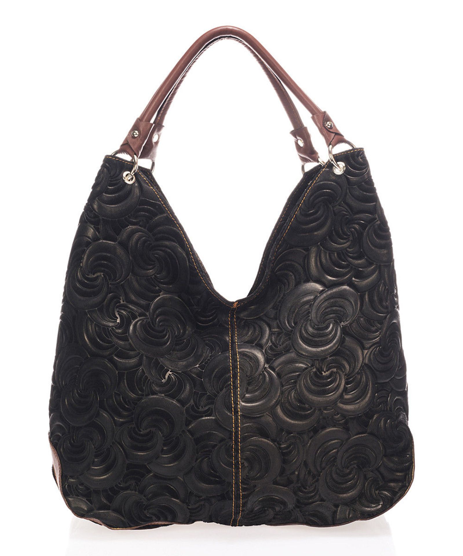 GIORGIO COSTA, Black Swirl-Embossed Leather Hobo (New with tags) [Ref: 40136920 TUB 37] - Image 2 of 3