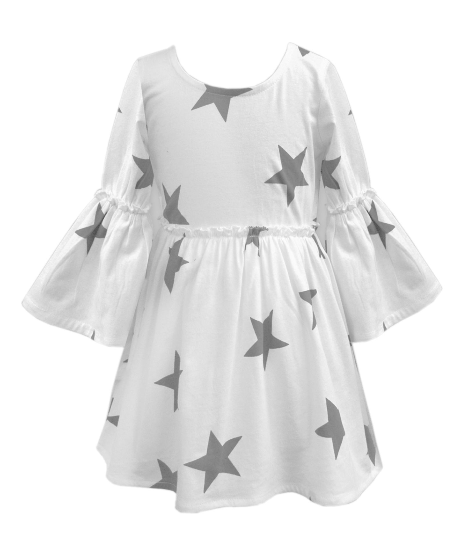 White & Gray Star A-Line Dress - Infant, Toddler & Girls - Image 2 of 2
