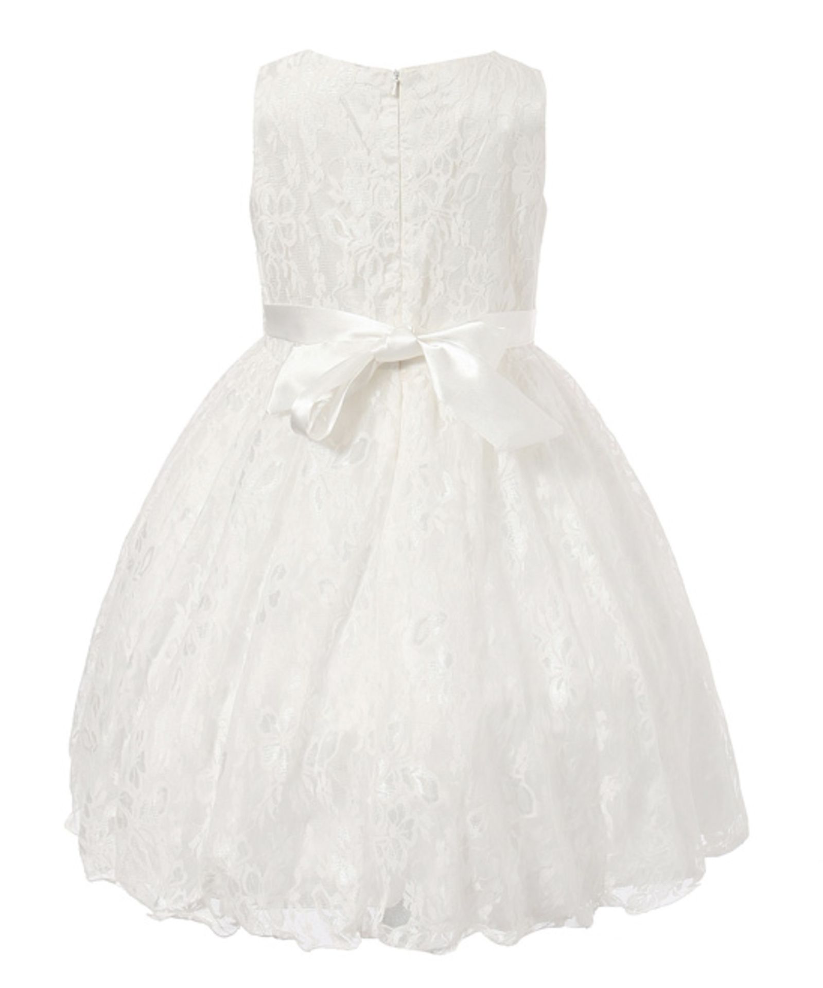White Floral Lace Layered A-Line Dress - Toddler & Girls - Image 2 of 2