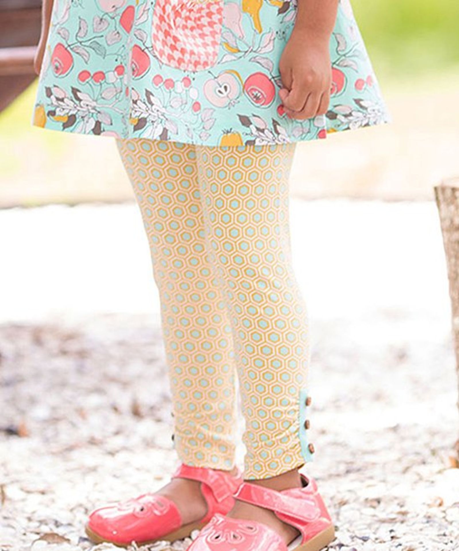 Pale Yellow & Mint Bee Hive Leggings - Toddler & Girls