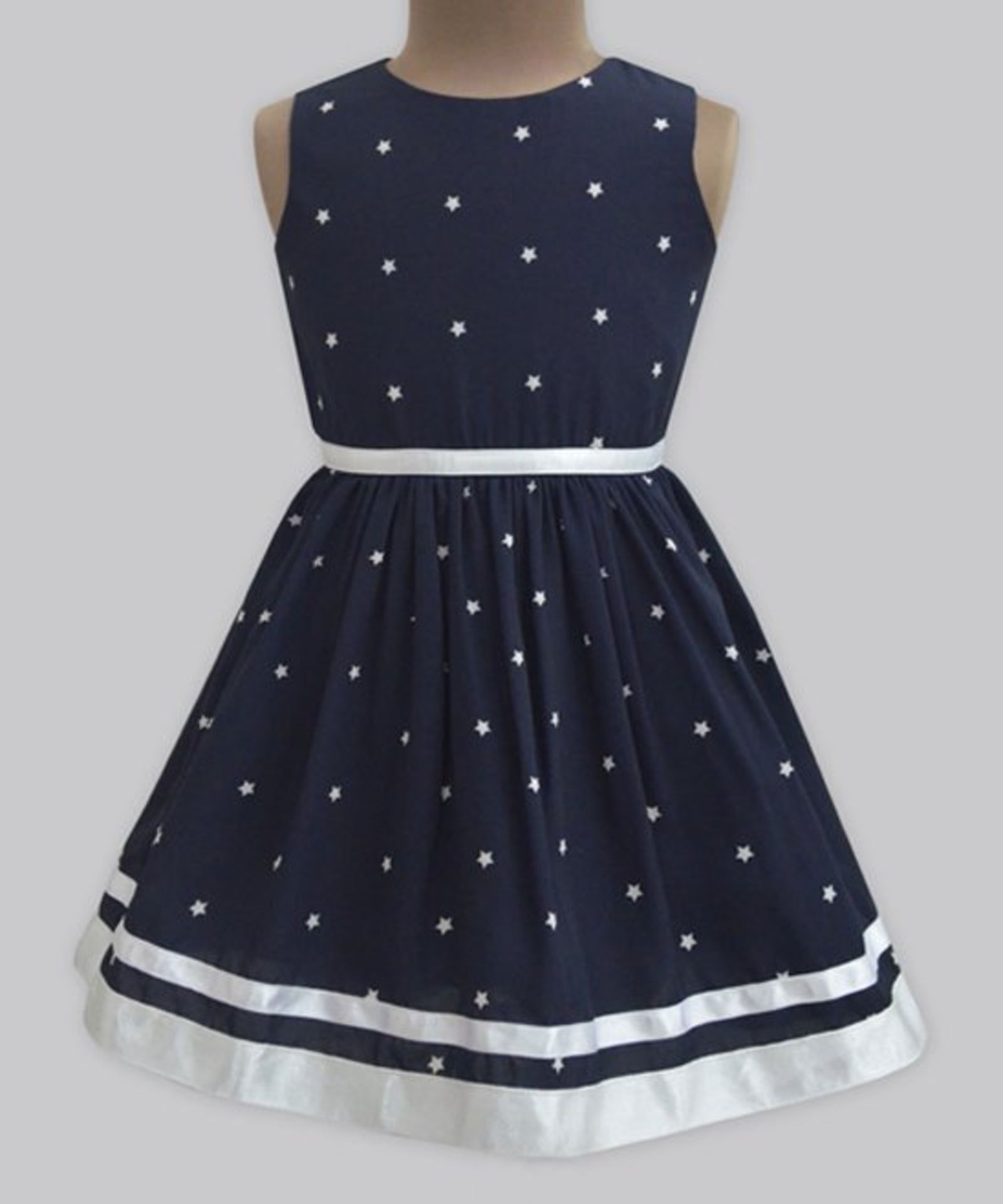 Blue & White Star A-Line Dress - Infant , Toddler & Girls