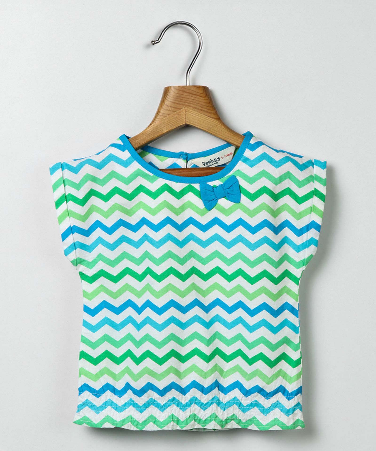 Green & Blue Chevron Top - Infant