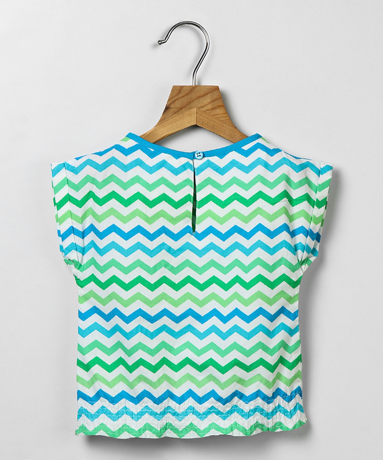 Green & Blue Chevron Top - Infant - Image 2 of 3