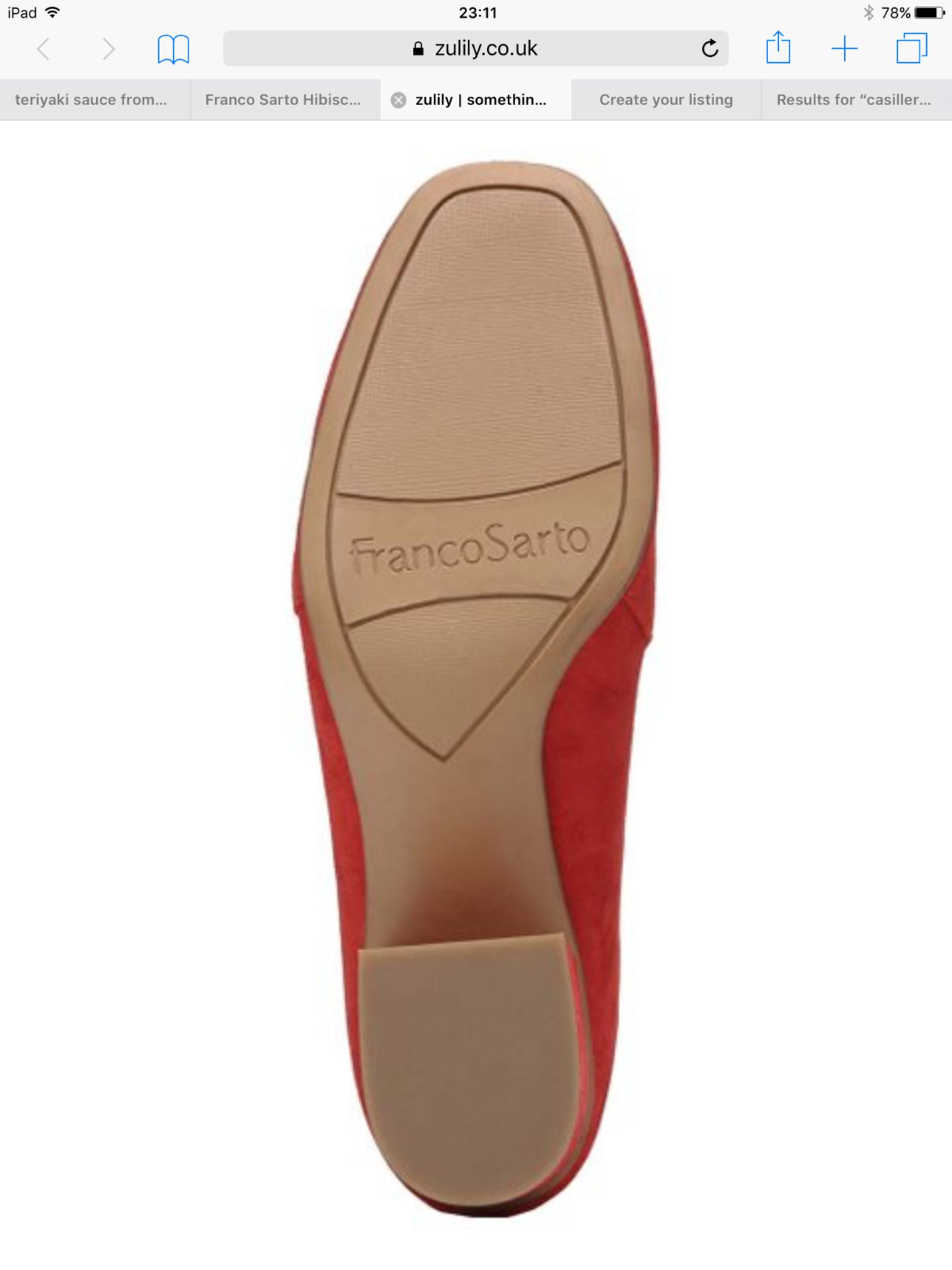 Franco Sarto Hibiscus Red Layola Shoe, Size Uk 5.5-6 (New With Box) [Ref: 55491910 I004] - Image 5 of 6