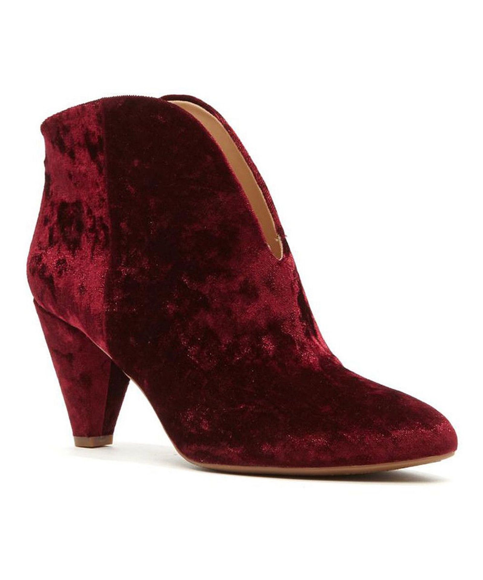 Vince Camuto, Wine Velvet Evanata Bootie - Women, Size Uk 6 Us 8.5 (New With Box) [Ref: 54679206 C]