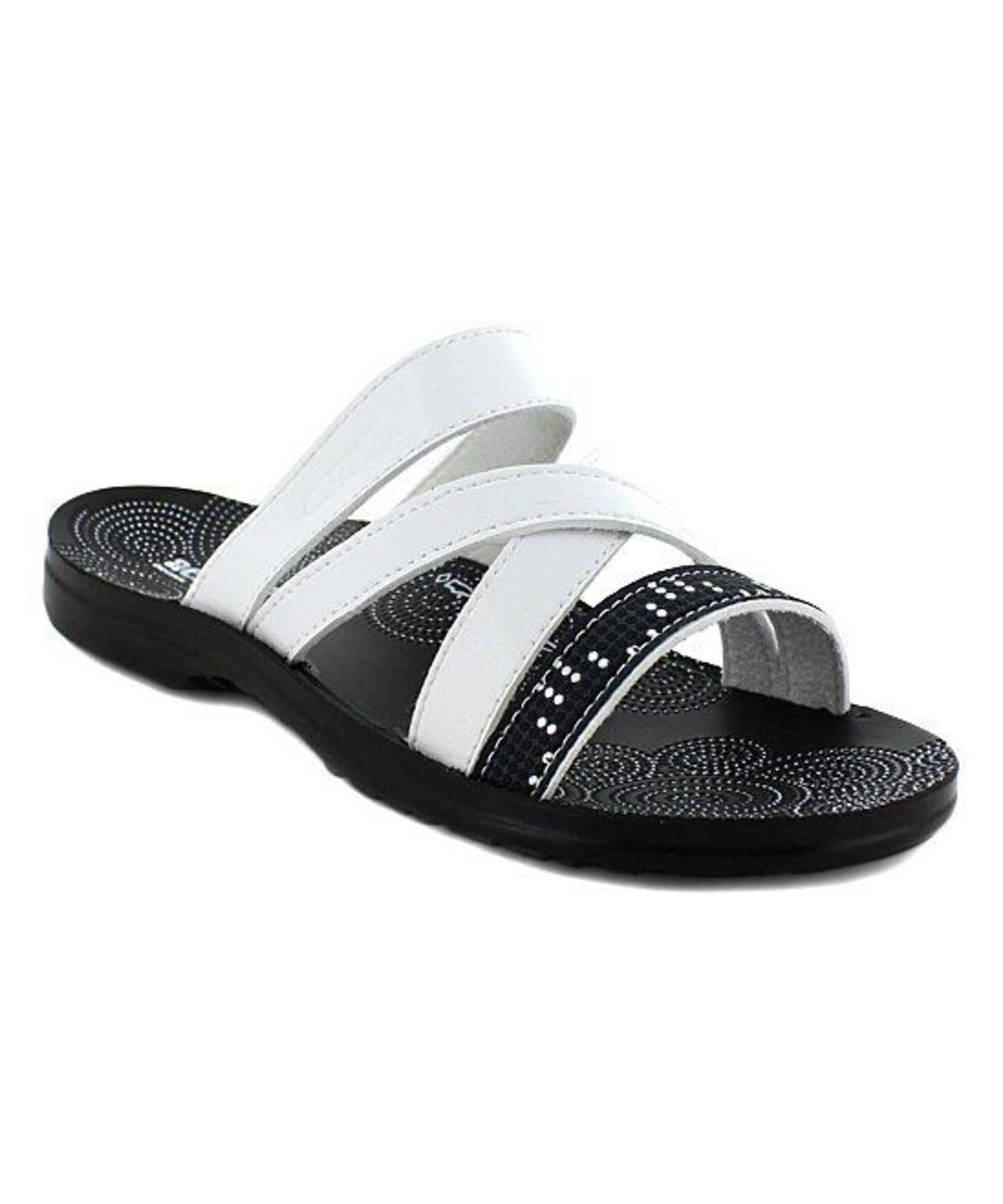 AEROSOFT, White & Black Tzar Sandal, SIZE EUR 37 UK 4 (New with box) [Ref: 53043233 A/E002-TF]