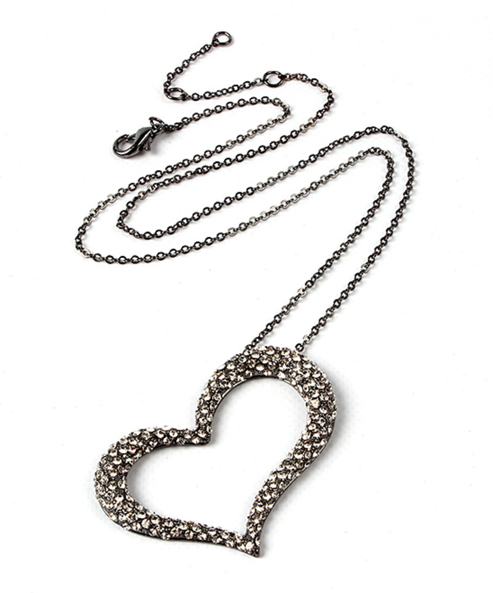 Amrita Singh Austrian Crystal & Silvertone Lovely Heart Pendant Necklace (Size: One Size] [Ref:
