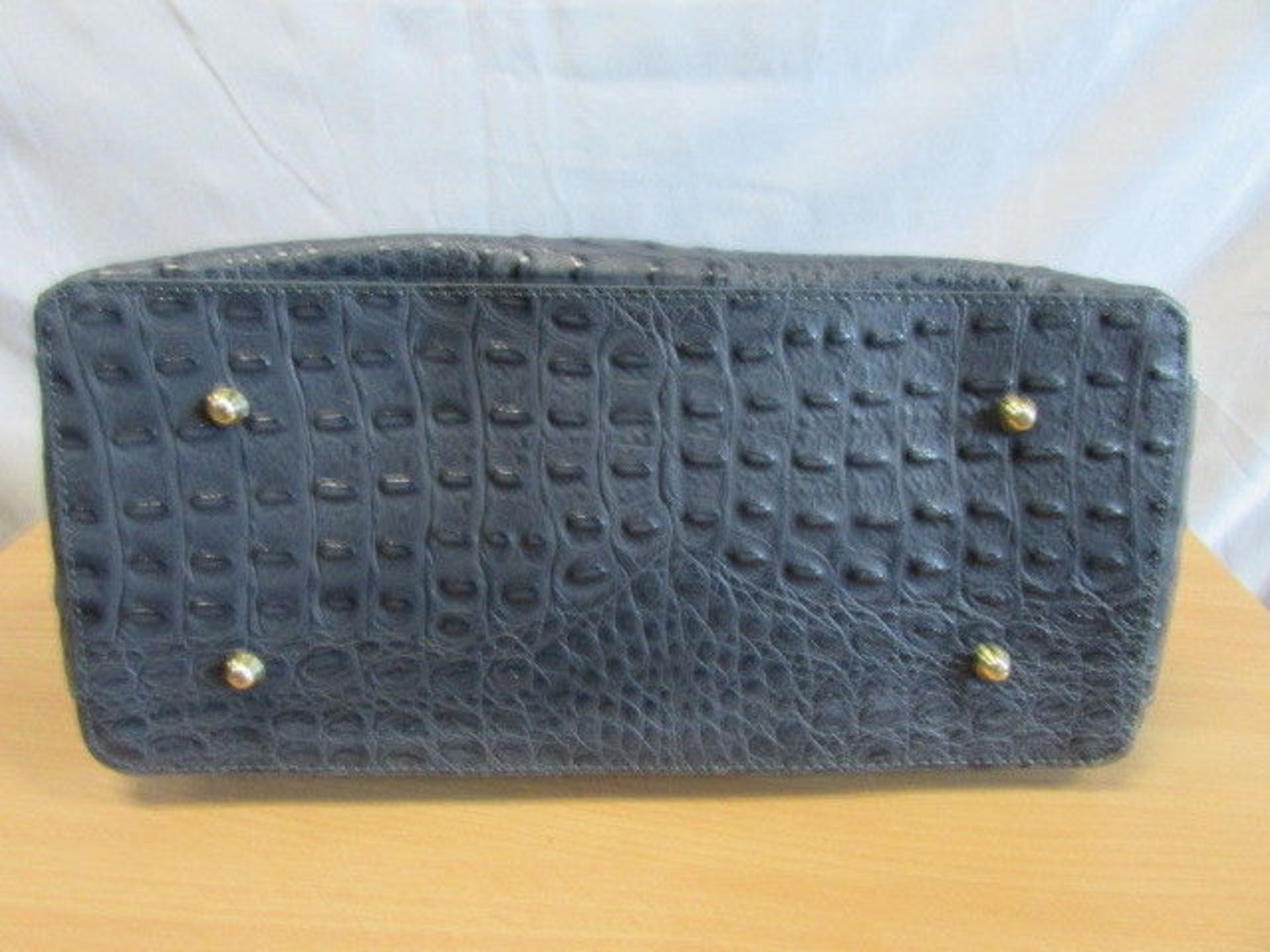 Lucy Bags Blue Crocodile Embossed Leather Bag (New With Tags) [Ref: Mi-Tub 9-Mi] - Image 6 of 6