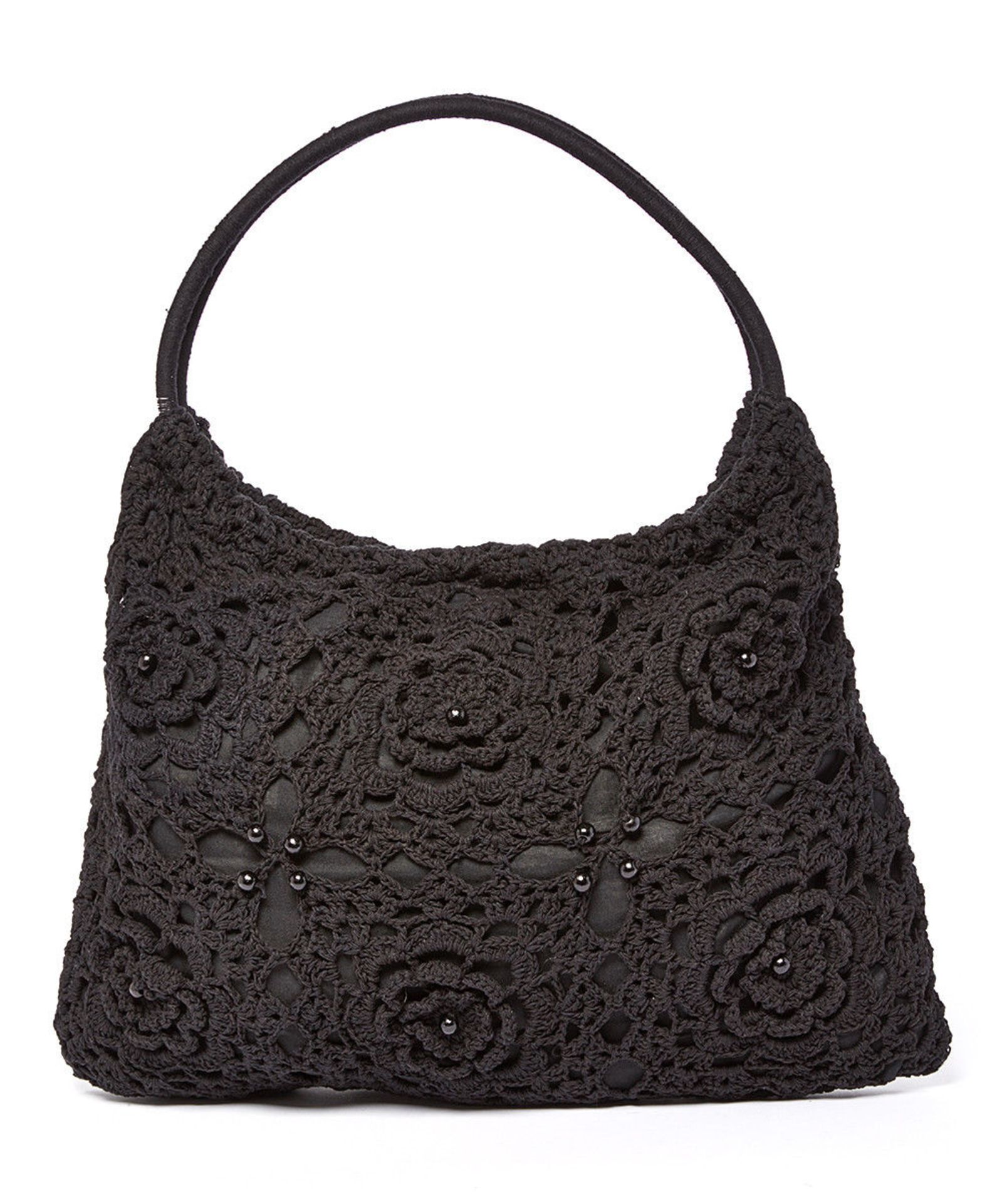 Black Floral Rosette Tote (New With Tags) [Ref: 49089323-Tub 9-Mi]