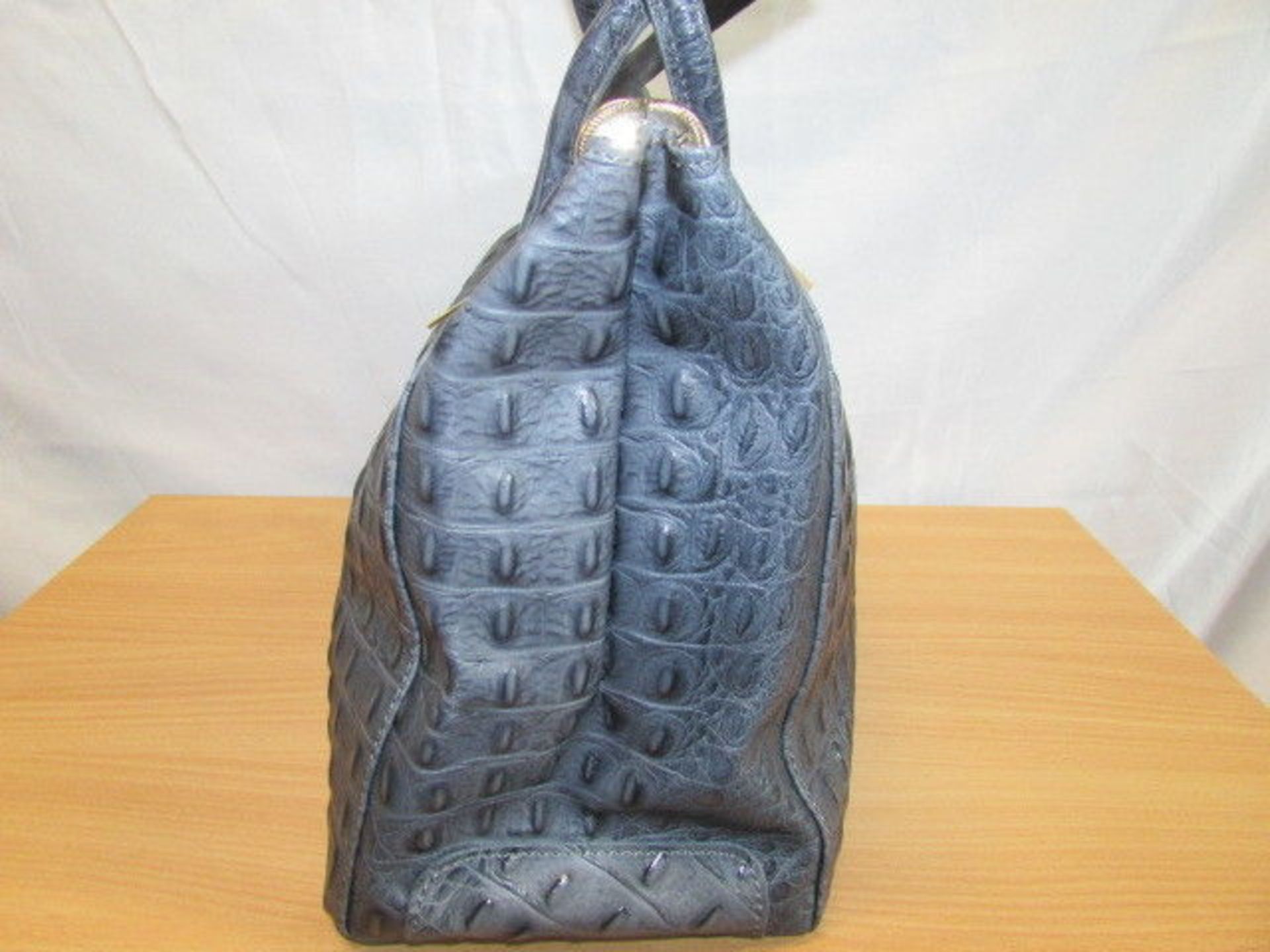 Lucy Bags Blue Crocodile Embossed Leather Bag (New With Tags) [Ref: Mi-Tub 9-Mi] - Image 3 of 6