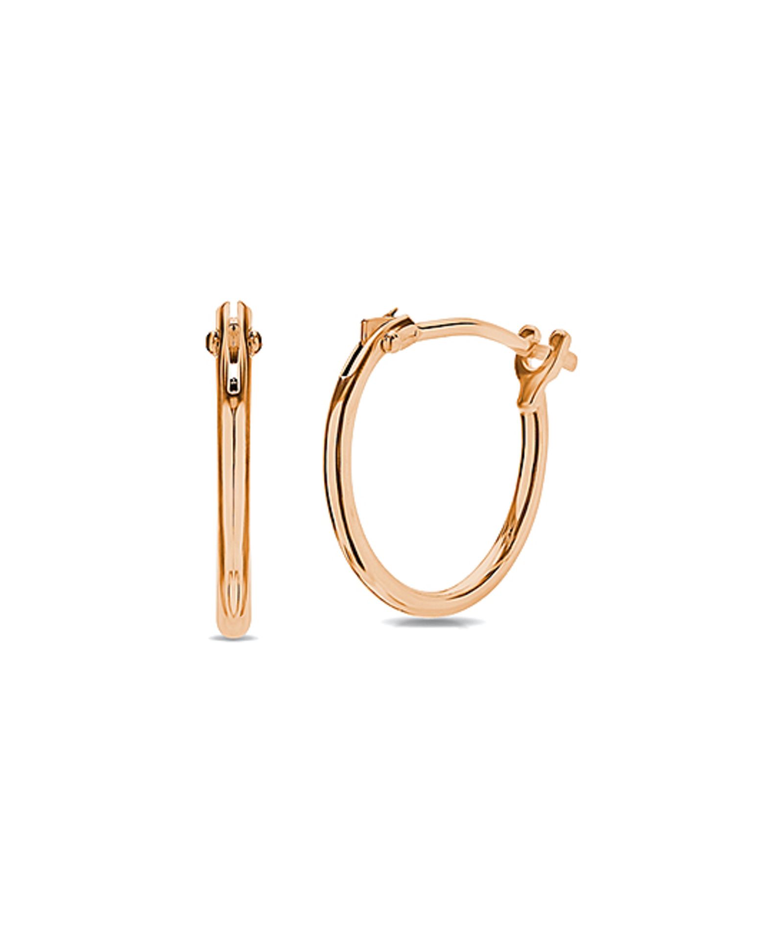 Moricci 14K Rose Gold Oblong Hoop Earrings (Size: One Size) [Ref: 55323665-Box 3]
