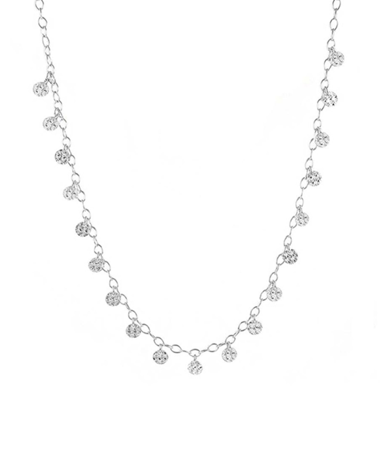 Sterling Silver Station Necklace (Size: One Size) [Ref: 51476314-Box 3]