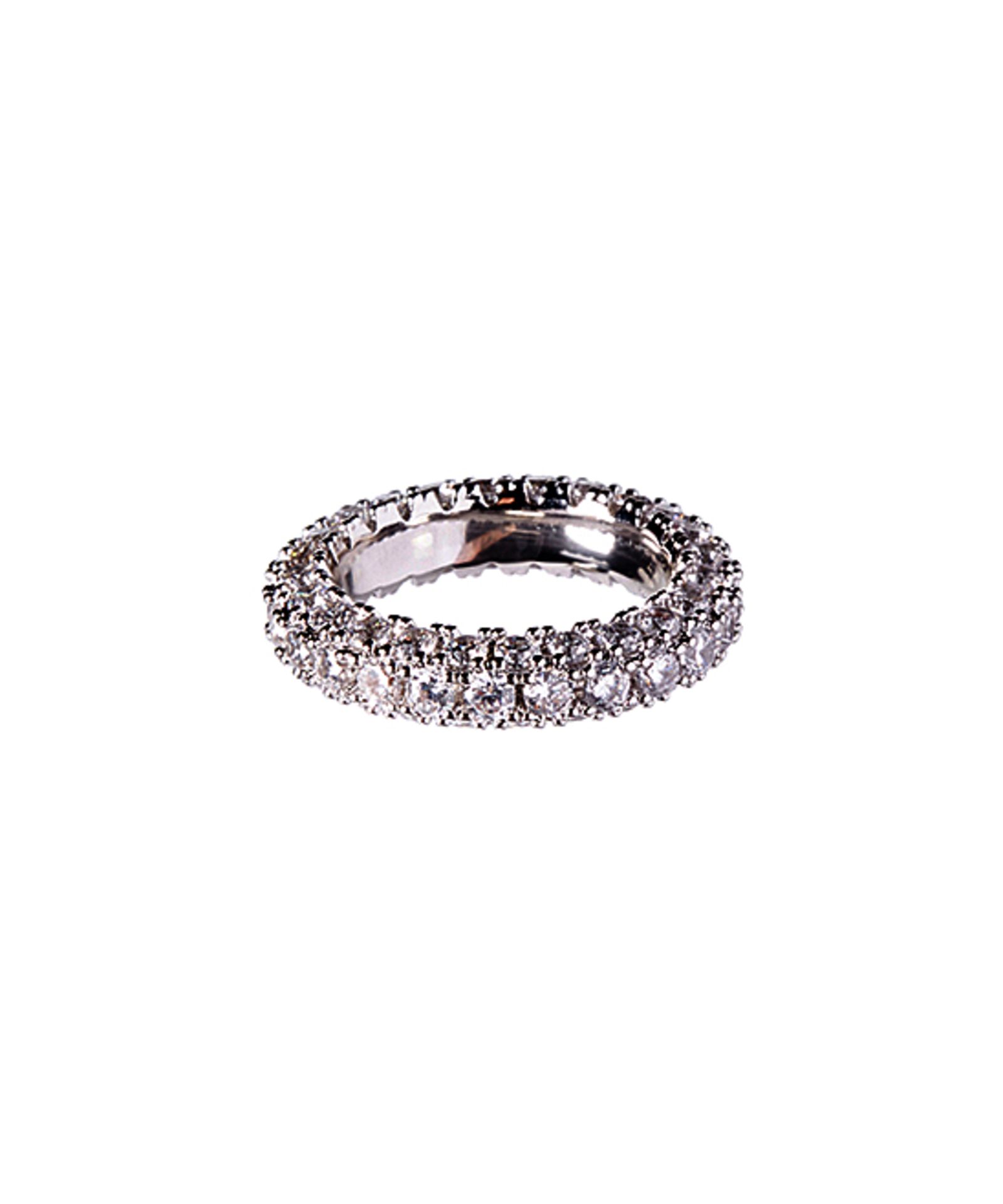 Amy And Annette Cubic Zirconia & Silvertone Band (Size: Size 8) [Ref: 55934450-Box 1]