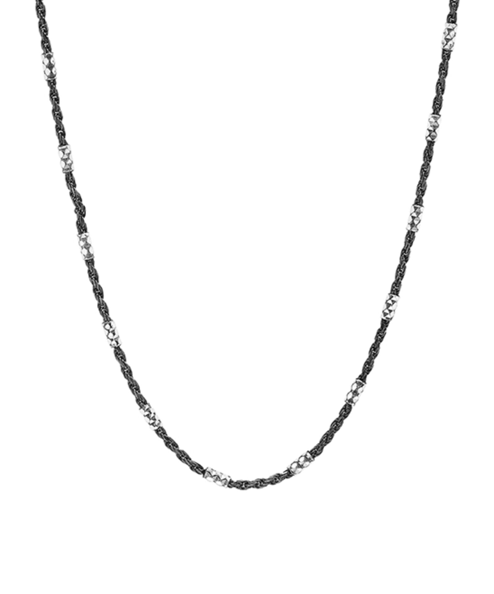 Sevil 925 Two-Tone Sterling Silver Tube Chain (Size: 20") [Ref: 56942341-Box 4]