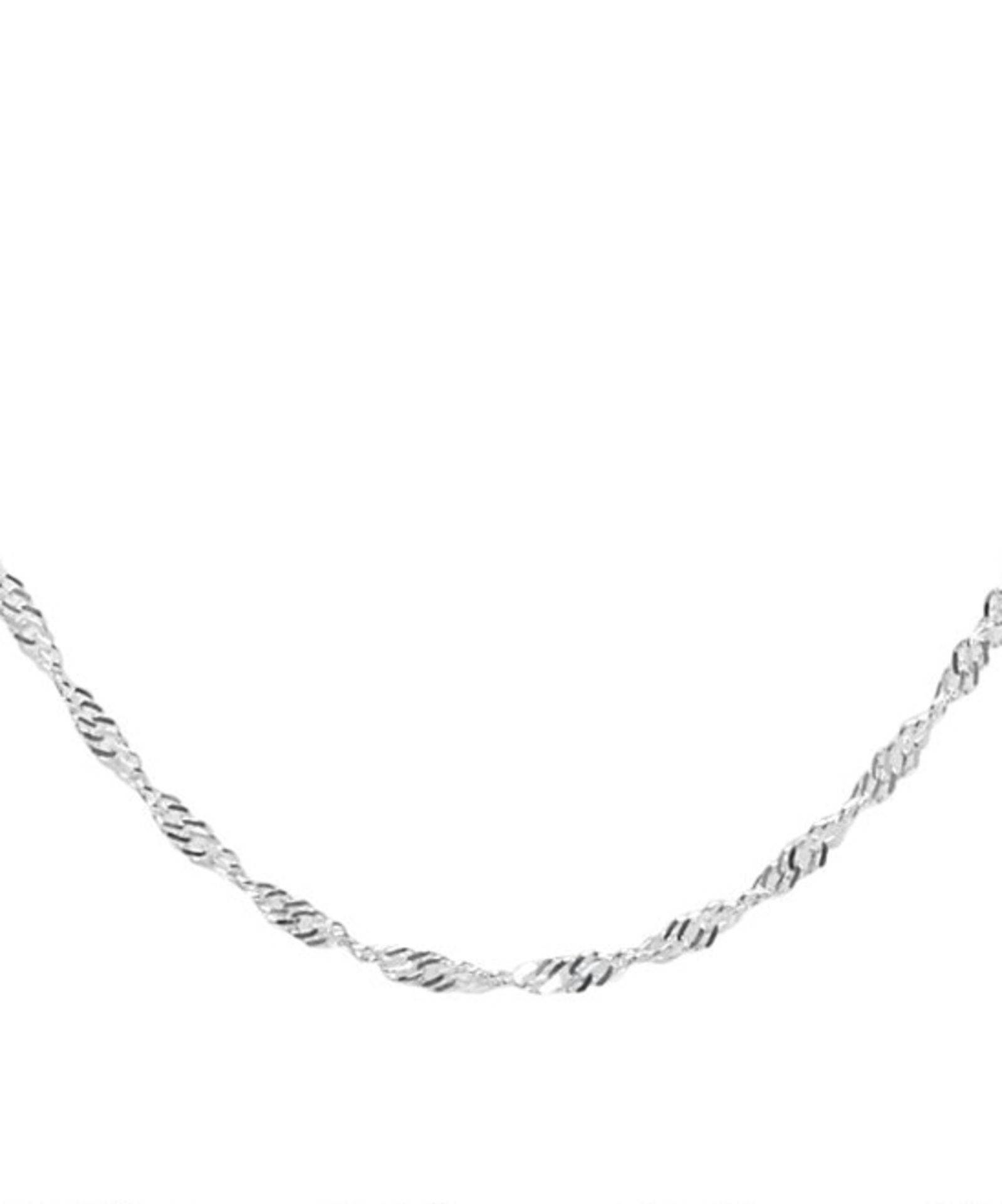 Golden Moon Sterling Silver Singapore Chain Necklace (Size: 24") [Ref: 50628273-Box 4]