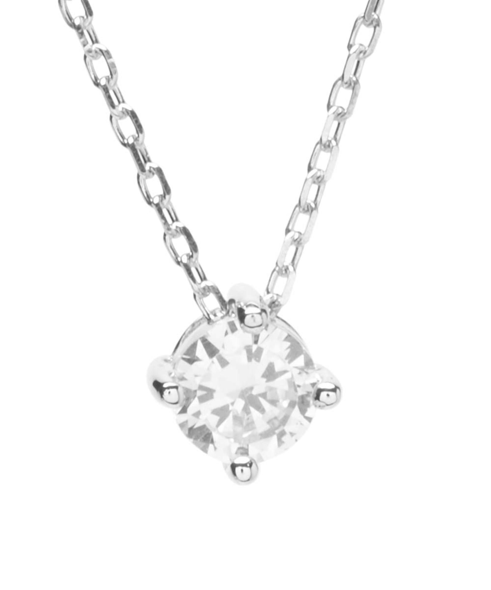 Yalita D. Designs Cubic Zirconia & Sterling Silver 5-Mm Solitaire Pendant Necklace (Size: One