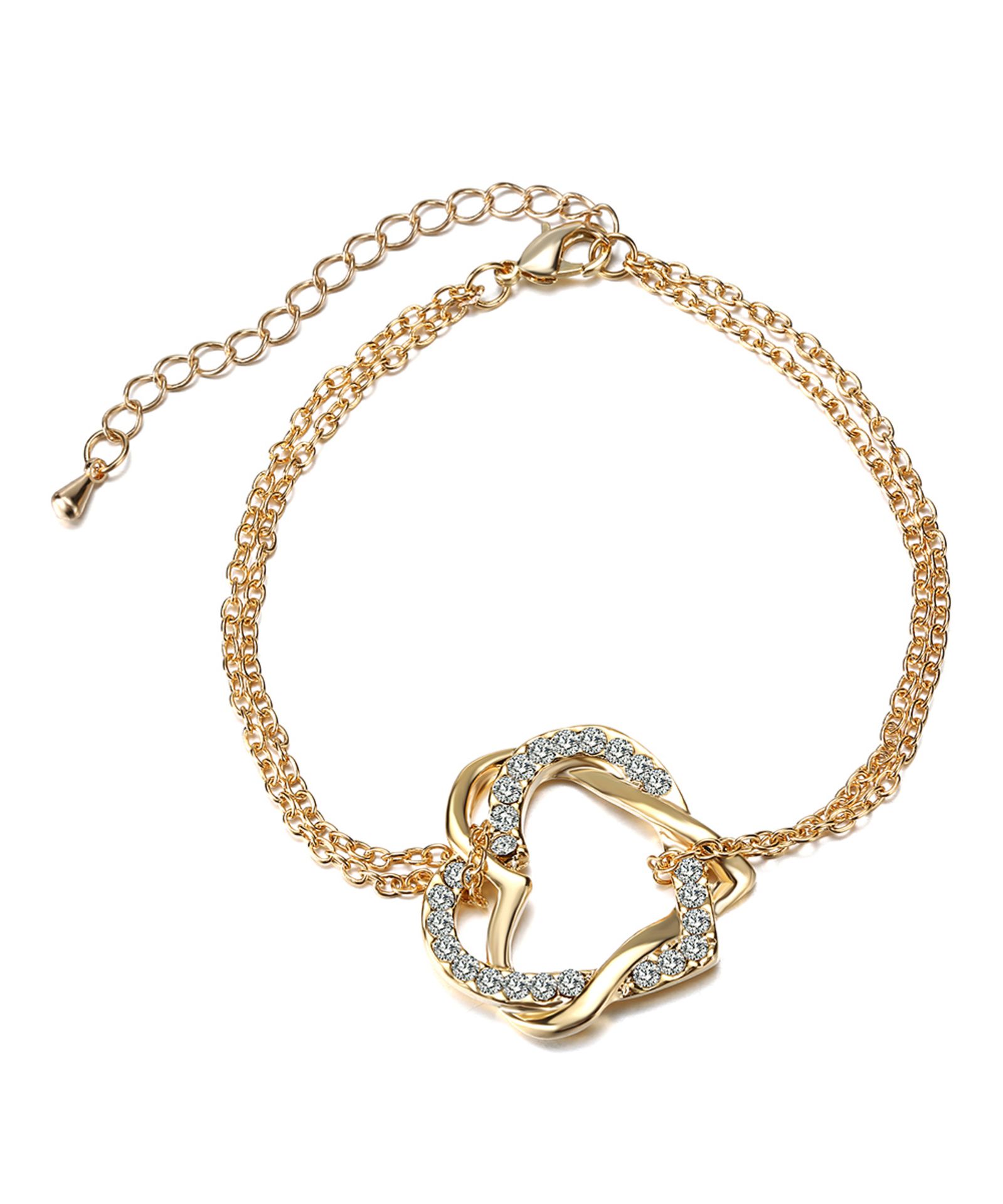 Gold Starlet Heart Bracelet With Swarovski® Crystals (Size: One Size) [Ref: 37827264-Box 4]