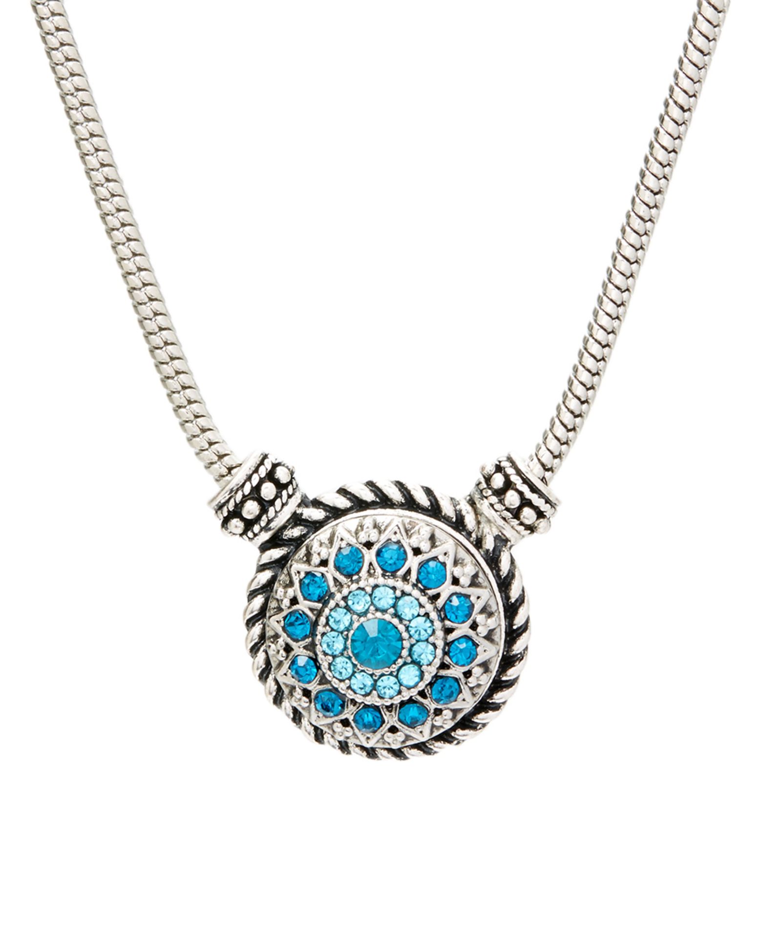 Snap Jewels Azure & Silvertone Renaissance Maylen Snap Charm Pendant Necklace (Size: One Size ) [