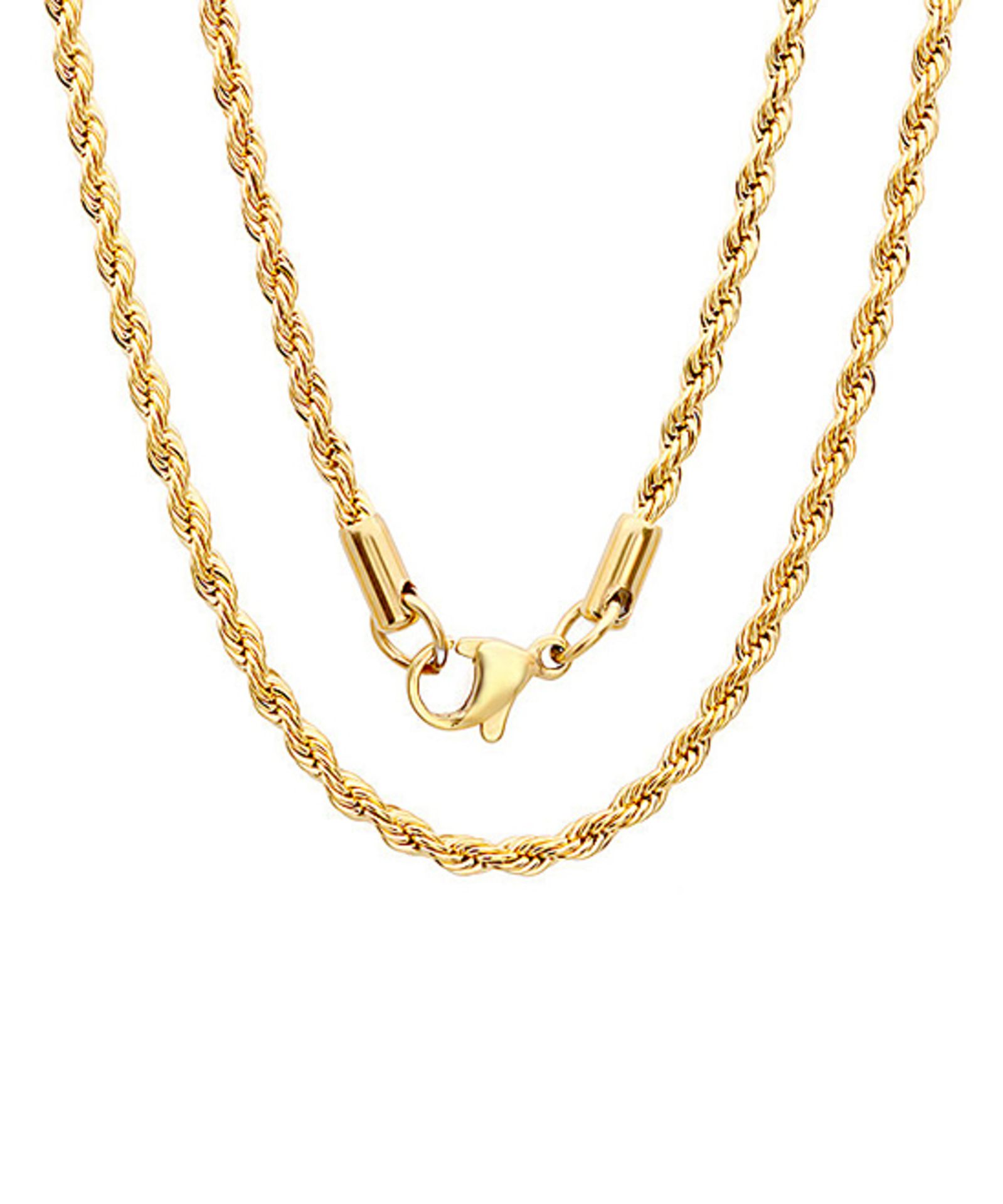 Steel Time Yellow Gold 18'' Rope Chain Necklace (Size: One Size ) [Ref: 56260694-Box 1]