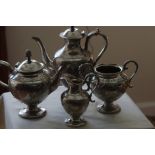 A four piece silver plated tea/coffee set.